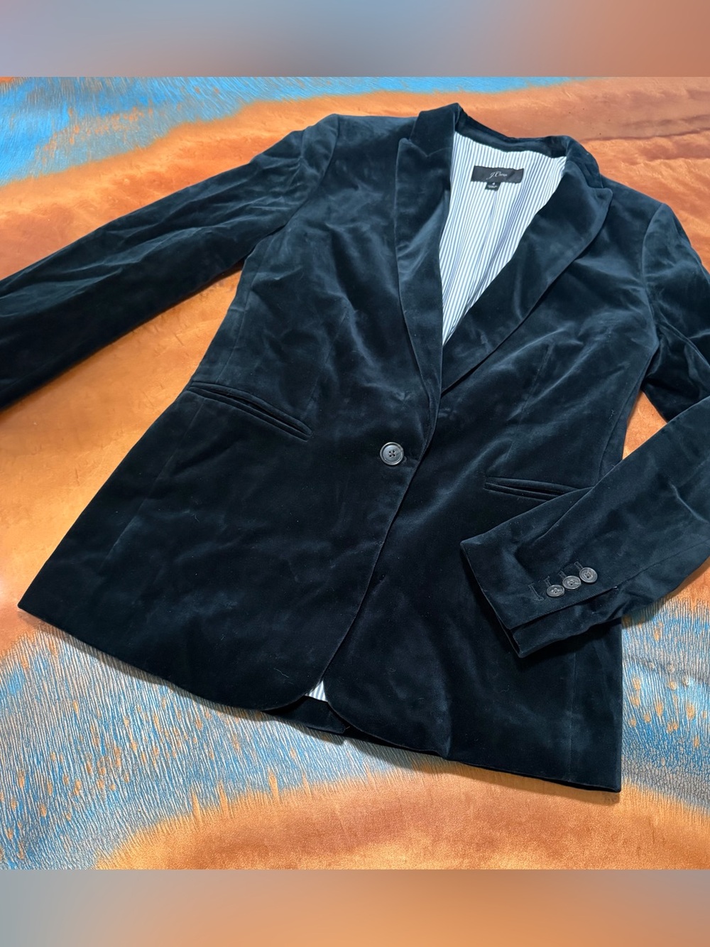 J. Crew Parke Black Velvet Single-Button Blazer size 4